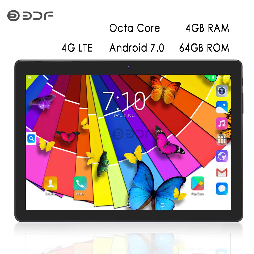 Новинка 10 дюймов Android Планшеты 4G LTE телефон, планшет на OC Android 7,0 Восьмиядерный ПК планшет 4 Гб+ 64 Гб gps Две sim-карты WiFi планшетный ПК
