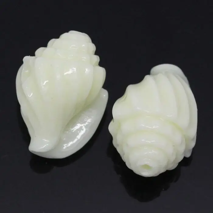 DoreenBeads Created Coral Spacer Beads Sea Snail Beige Color 18x13mm,Hole:Approx 1.5mm,10PCs