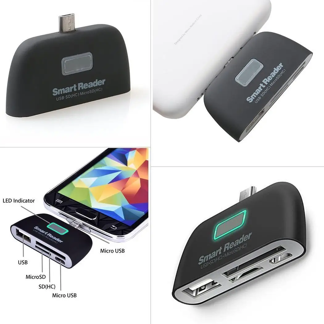 Микро USB кардридер OTG/TF/SD смарт-ридер концентратор Разъем для Samsung Android мобильного