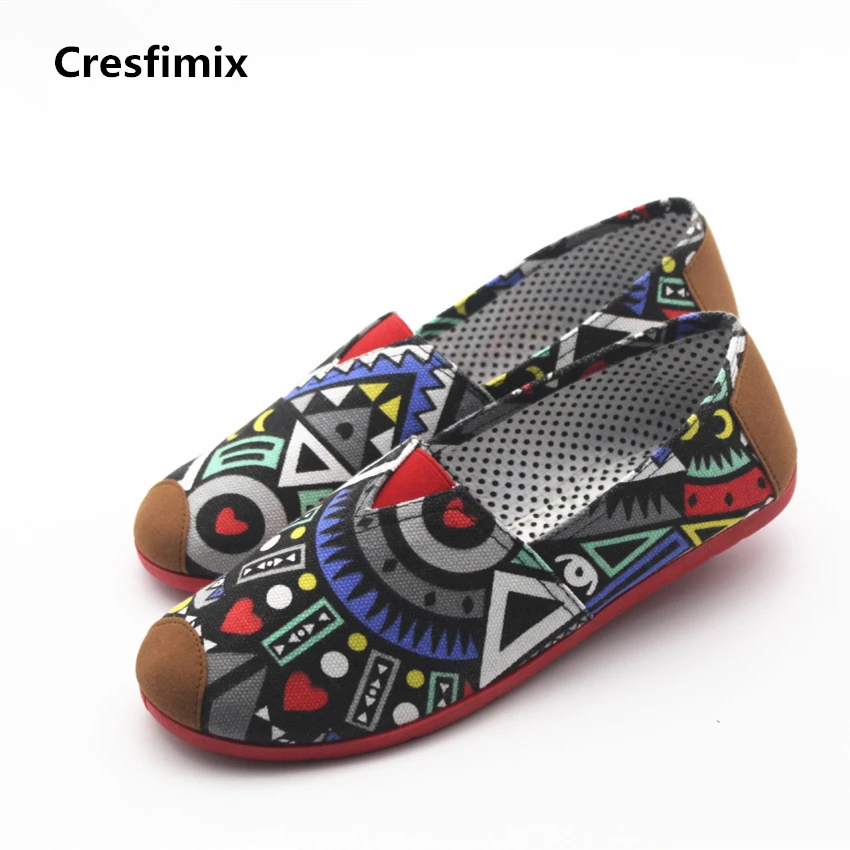 Cresfimix/женская модная обувь на плоской подошве с геометрическим узором Женские