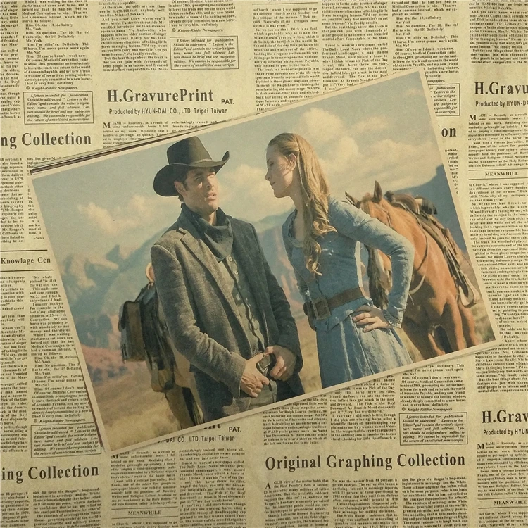 Westworld классический фильм крафт бумага Плакат Бар Кафе гостиная столовая