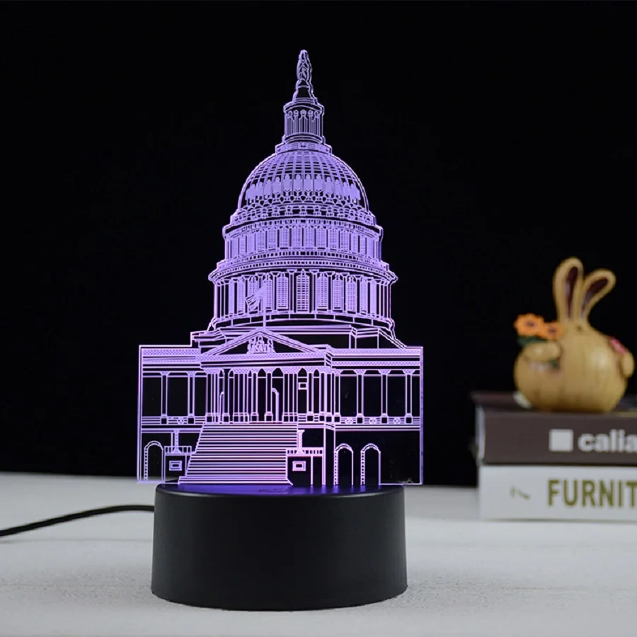 3D светодиодный Ночной светильник 7 цветов сенсорный Знаменитый СВЕТОДИОДНЫЙ для