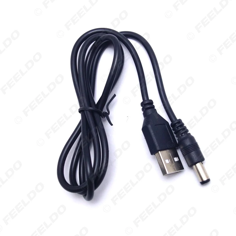 FEELDO черный 85 см USB 2 0 порт для 5 мм x 1 В DC мощность баррель Джек Кабель питания