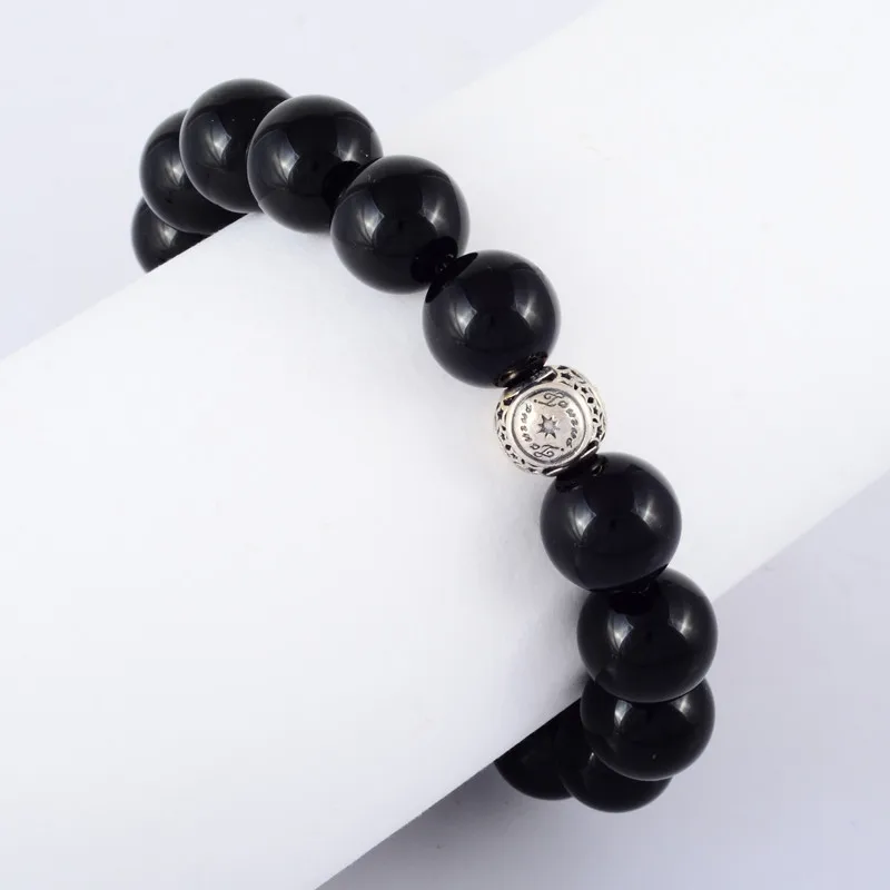Мужские браслеты из натурального черного оникса с бусинами|bracelets for|onyx bead braceletbead