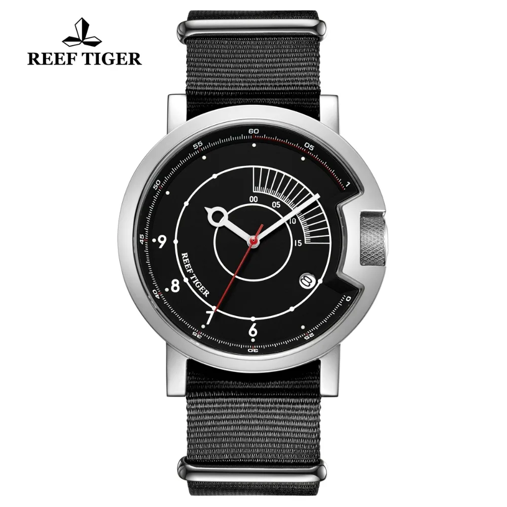 Reef Tiger/RT Новые Креативные Часы Мужские Простые Стильные водонепроницаемые