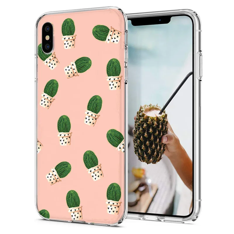 Мягкий чехол для телефона iPhone 6 7 XS Max чехлы из ТПУ цветной пейзаж цветочный узор