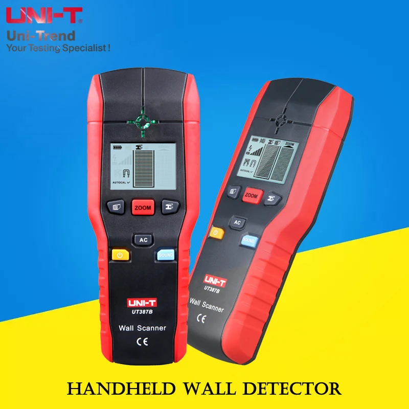 

UNI-T UT387B Wall Scanner; hand-held wall detector / iron metal / non-ferrous metal / charged wire / wood detector