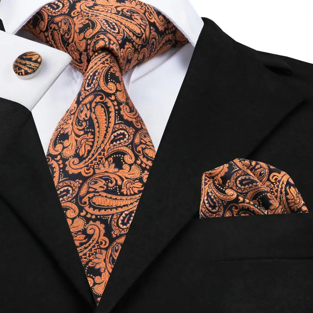 C 1735 Hi Tie 2017 Gravatas Paisley 8 5 см 100% шелковый галстук Hanky запонки карманные квадратные