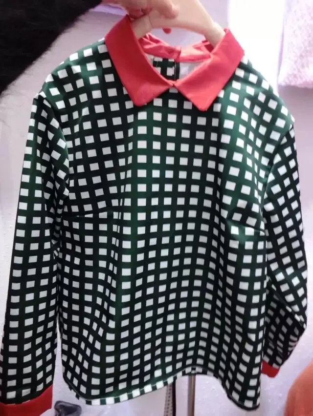 2018 spring new fashion slim temperament hit color plaid shirt women thin mixed womens |