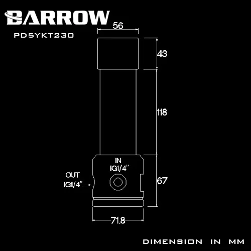 Барроу т вирусный спиральный резервуар для воды D5/SPG40A встроенный насос крышка совместима с D5 водяной насос PD5YKT230