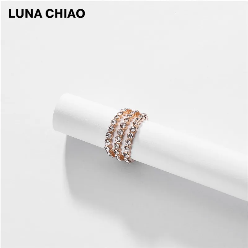 Мини-серьги LUNA CHIAO трехслойные складные серьги-манжеты с кристаллами модные