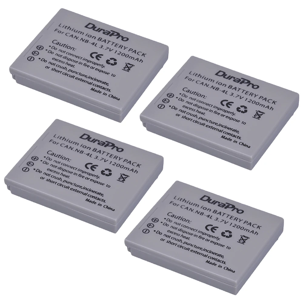 DuraPro 1200mAh NB-4L NB4L NB 4L Rechargeable Li-ion Battery For Canon IXUS 40 30 50 55 S5 WA60 TX1 DS4 SD960 IS 255 HS Camera |