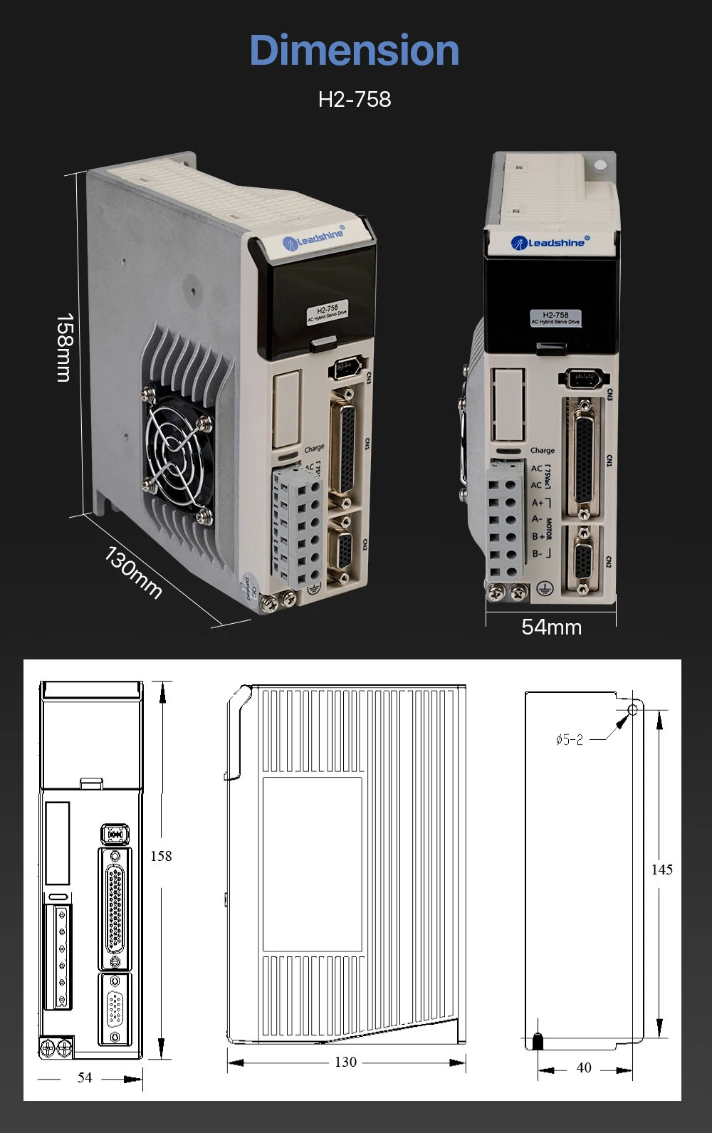 Cloudray Leadshine H2-758 AC Гибридный сервопривод 2 фазы AC50-80V для NEMA34 двигателя