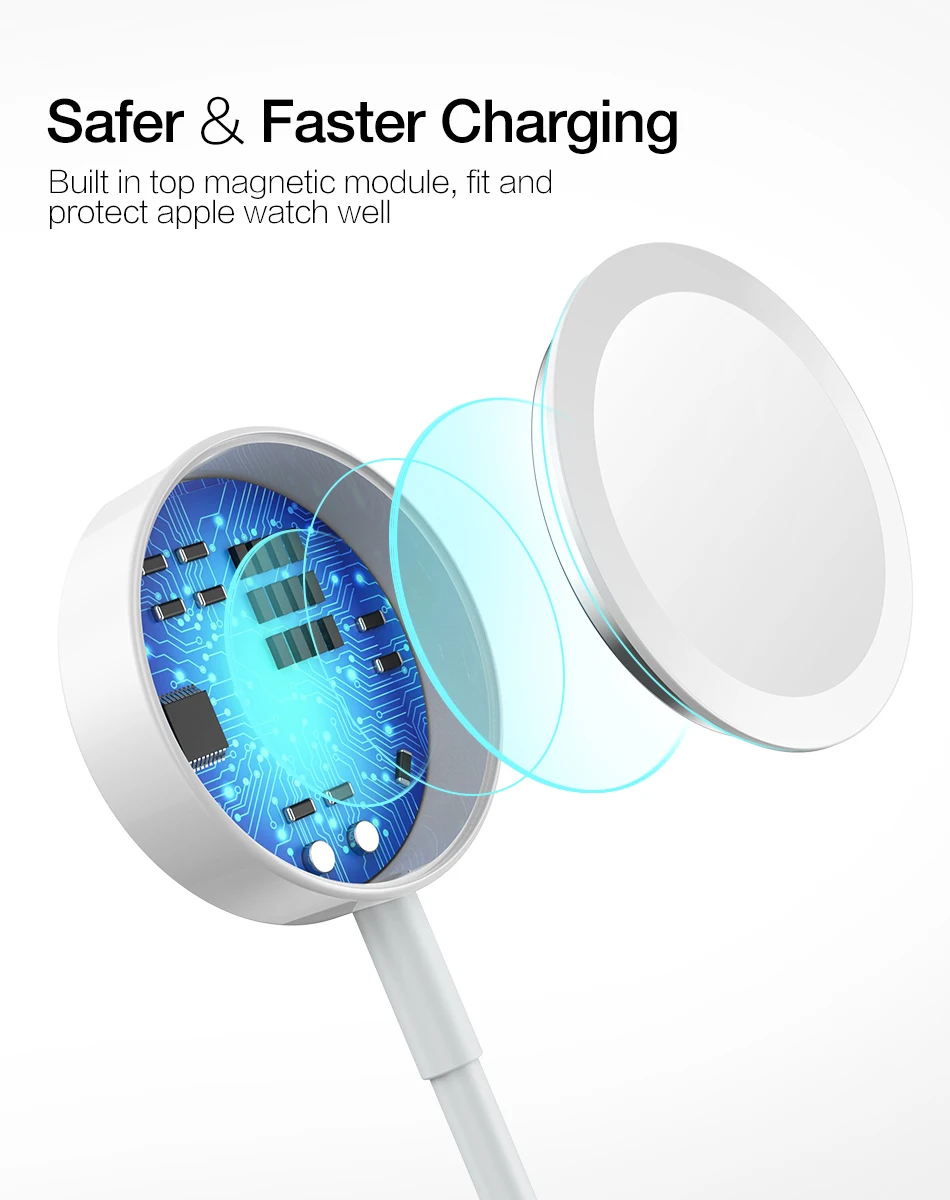RAXFLY быстро Беспроводной Зарядное устройство для Apple Watch 2 3 USB Магнитные часы зарядный кабель для Apple Watch 1 м 38/42 мм Беспроводной Зарядное устройство