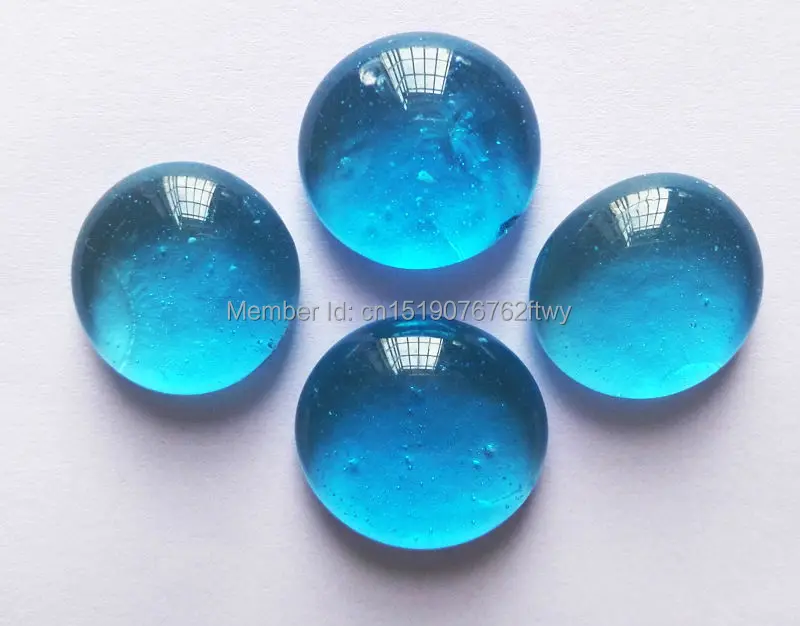 Украшение для дома синие стеклянные шарики 80 шт. плоские блестящие бусины