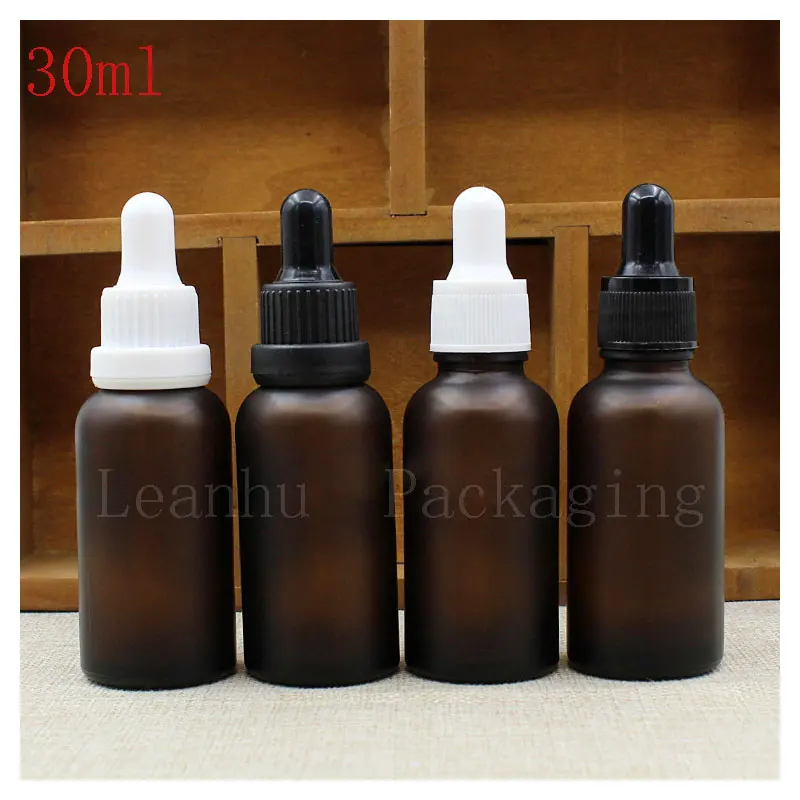 30 ml X 30PC Brown Frosted Glass Essential oil Dropper Bottle, Empty Cosmetics Packaging Container, Massage Essential oil Bottle