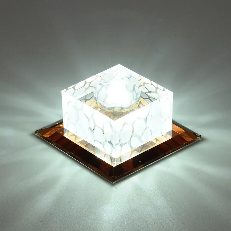 Миниатюрная Хрустальная квадратная Светодиодная потолочная лампа 5 Вт