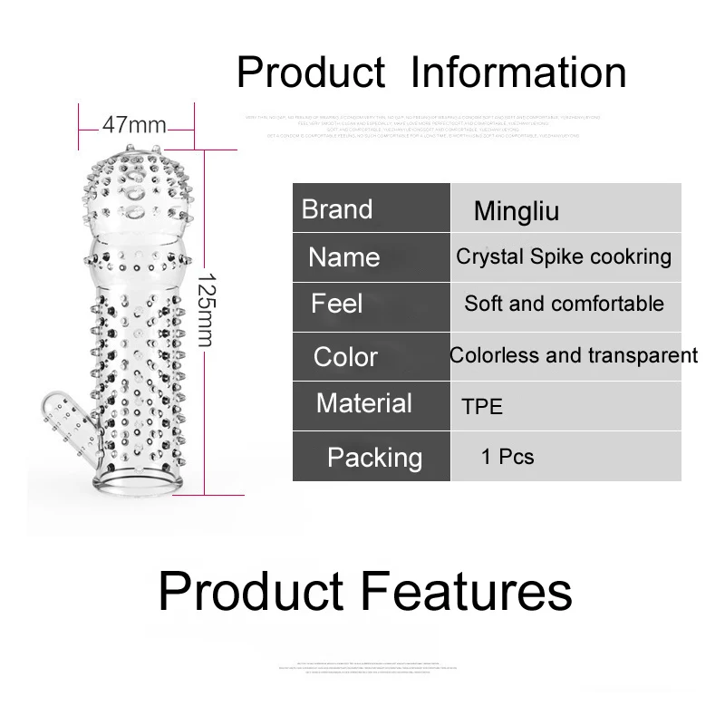 Минглиу удлинители для пениса Переиспользуемые презервативы для мужчин Стимуляция точки G Задержка эякуляции спайк-презерватив.