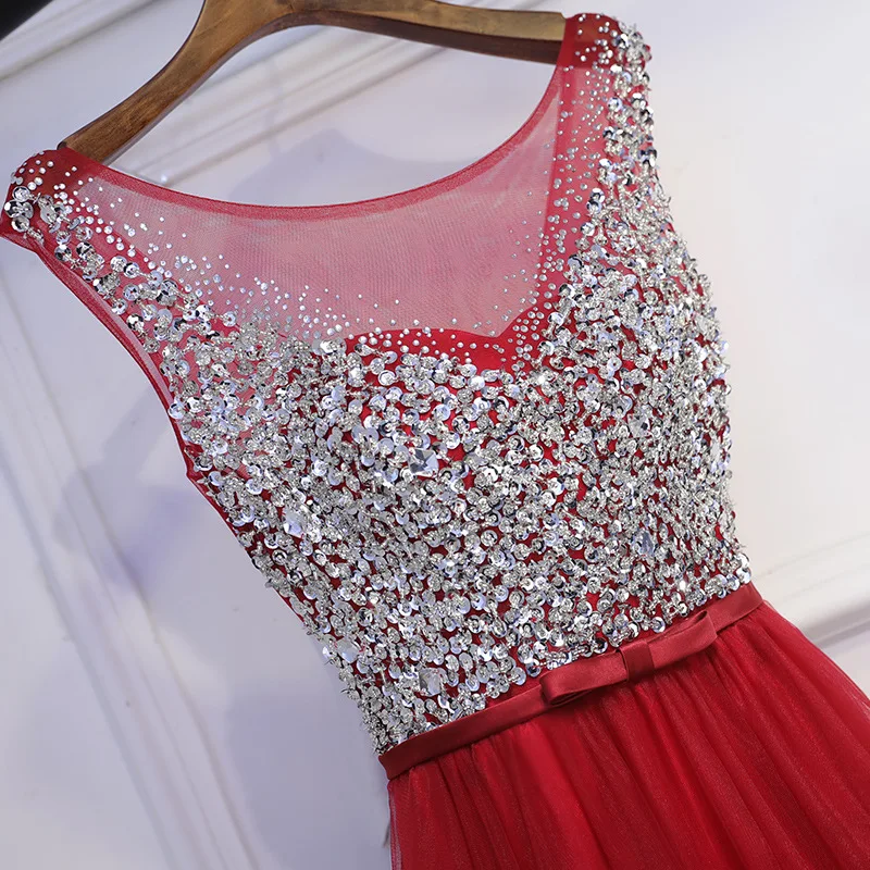 Откровенное с вырезом на шее тюль бисер Стразы Vestidos De Festa блестки плиссированные