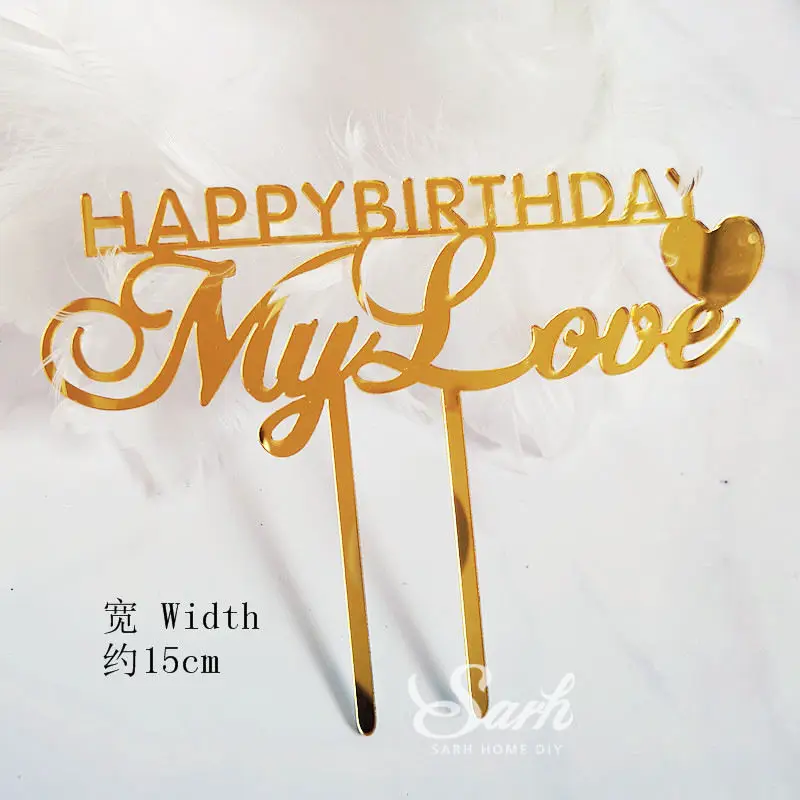 2pc my love topper Музыкальная шкатулка для фортепиано, украшения с днем рождения, ручная работа, письмо, топперы для торта, для детского дня рождения, вечерние принадлежности, прекрасные подарки - Цвет: 2pc my love topper