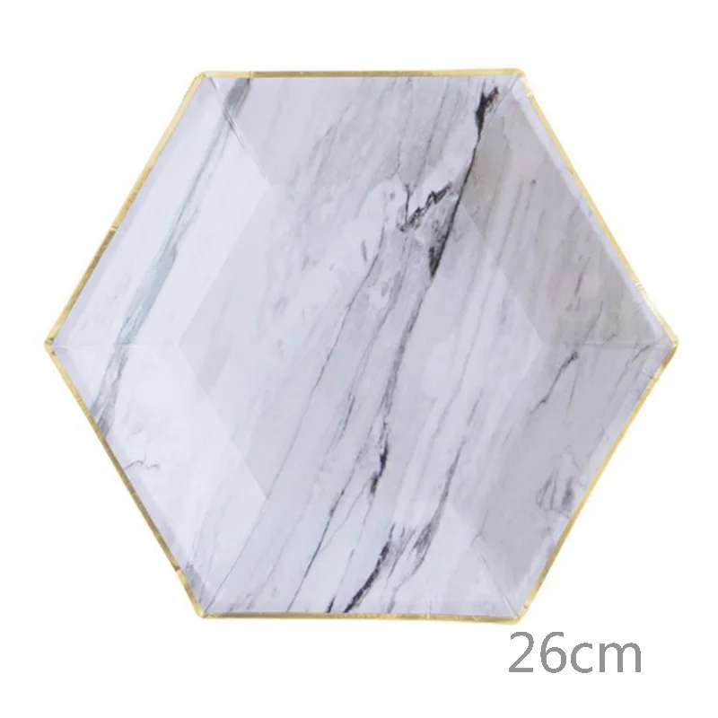 8pcs marble 8 шт./лот красочные бумажные стаканы в полоску и тарелки для свадьбы, дня рождения украшения Baby Shower фестиваль для детей посуда вечерние поставки - Цвет: 8pcs marble