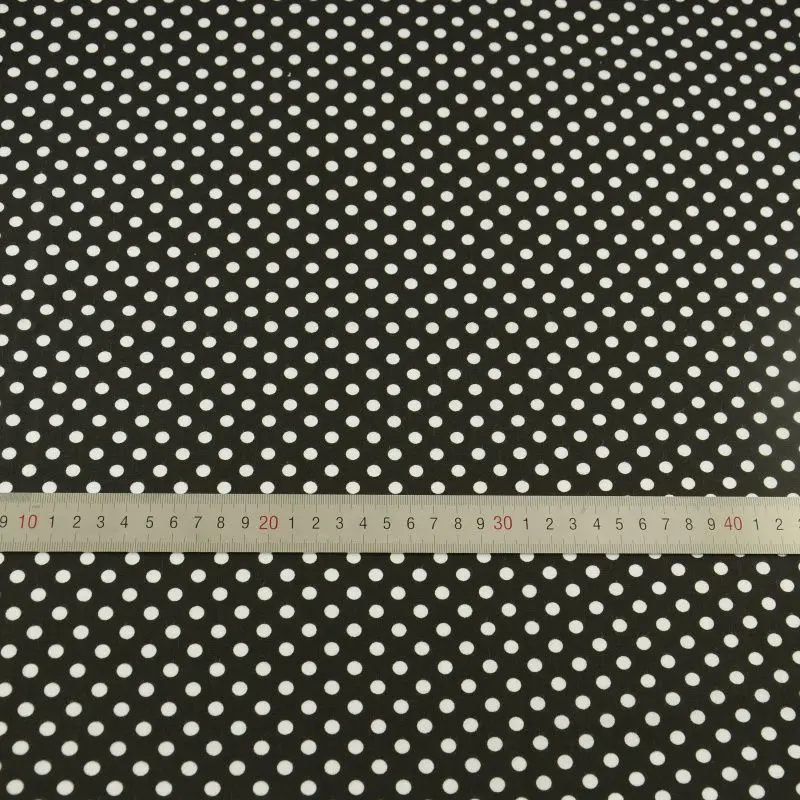 Новое поступление 2021 года простая черная хлопковая ткань в белый горошек для