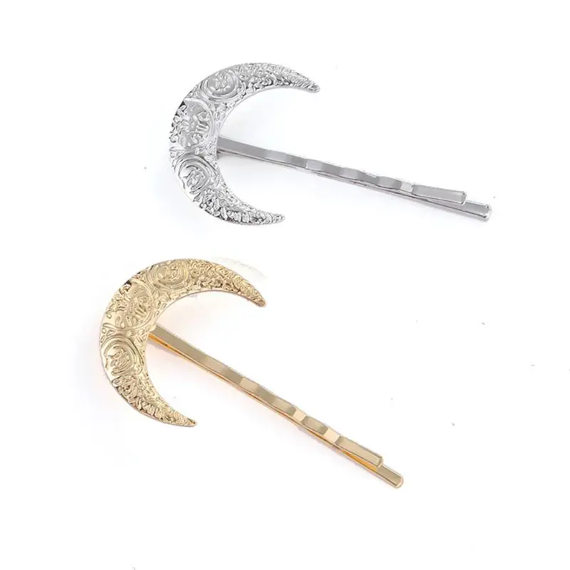 Женская винтажная волнистая заколка для волос в форме полумесяца из