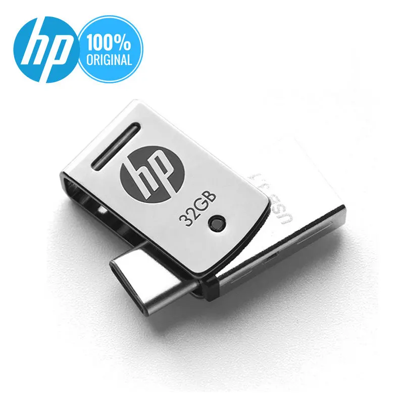 Hp OTG type-C USB 3,1 Металлическая USB Flash 16 ГБ 32 ГБ 64 ГБ для смартфонов/планшетов/ПК DJ Pendrive USB 3,0 персональный логотип ручка драйвер