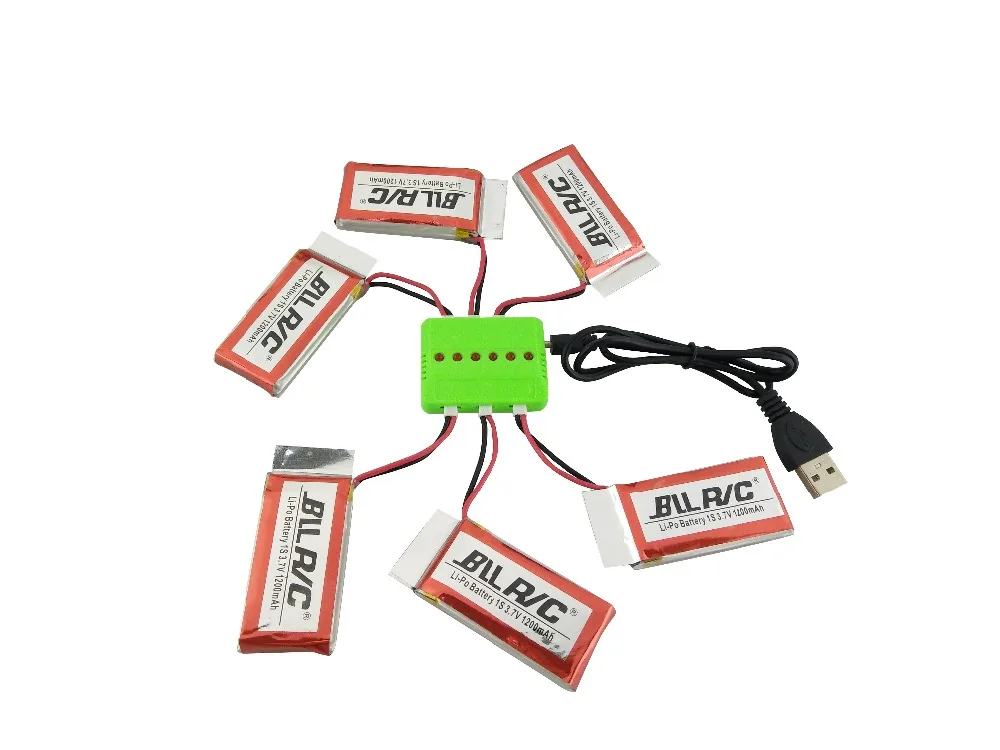 BLLRC горячая модель летательного аппарата батареи 6 шт 3 7 V 1200mah с зарядка SYMA X5S X5SC X5SW
