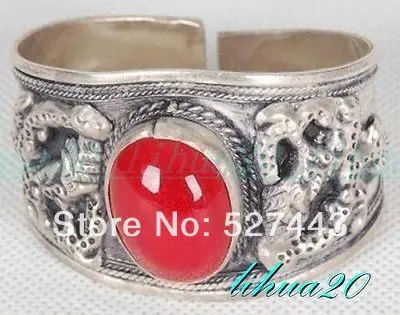 Бесплатная Доставка оптом ретро резной красный драгоценный камень Женский