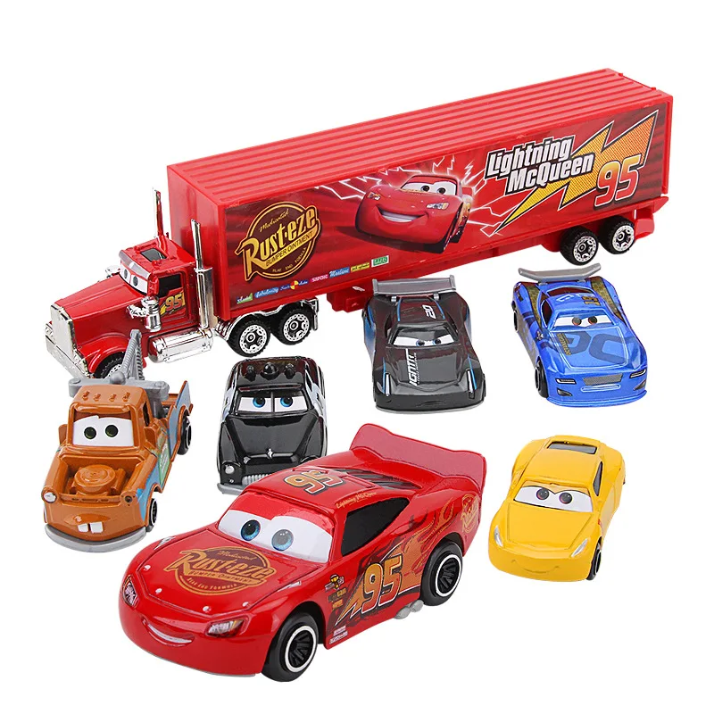 Disney Тачки для детей 3 7 шт./компл. Lightning McQueen Джексон Storm Мак дядя грузовик 1:55 литья