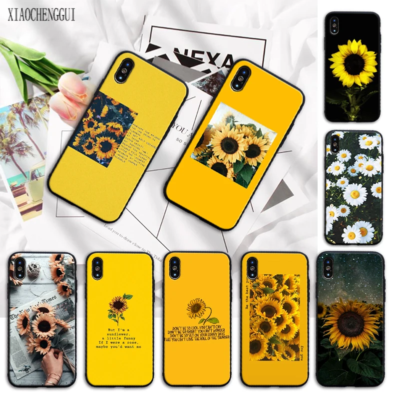 Красота желтый подсолнух Роскошный Уникальный Дизайн чехол для телефона iPhone 11