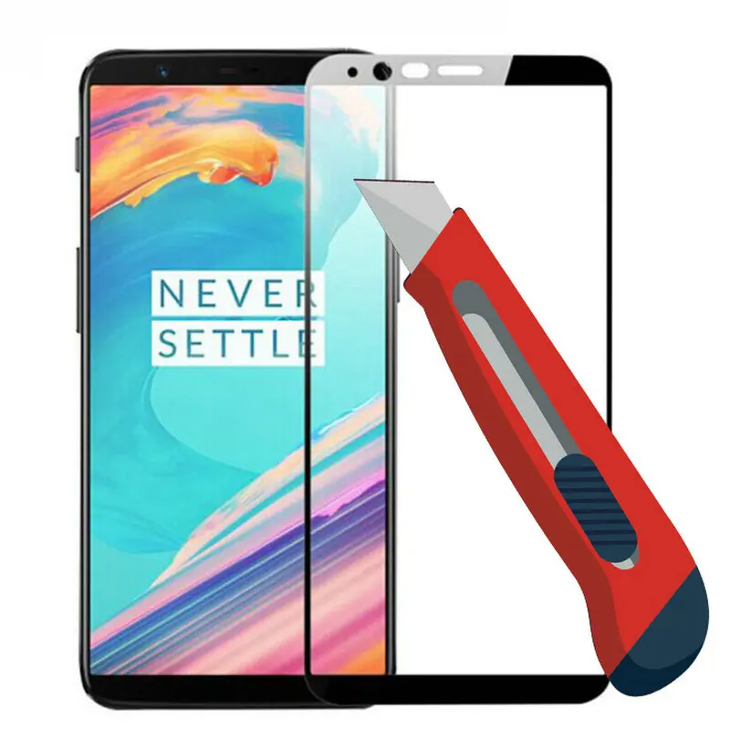 Закаленное стекло с полным покрытием экрана для Oneplus 6 полная защита закаленное