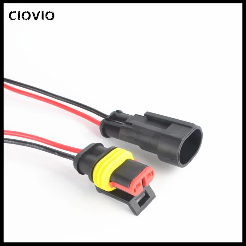 CIOVIO 10 шт. 2 Pin Way герметичный водонепроницаемый Электрический провод Разъем набор авто разъемы с кабелем