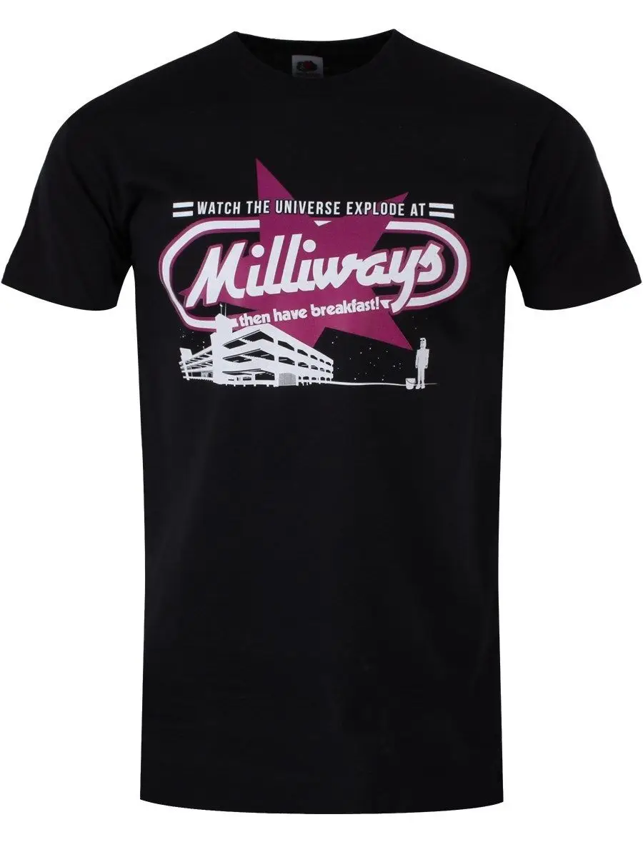 Футболка Milliways Homme Нуар Футболки Повседневная Коротким Рукавом Для Мужчин Одежда