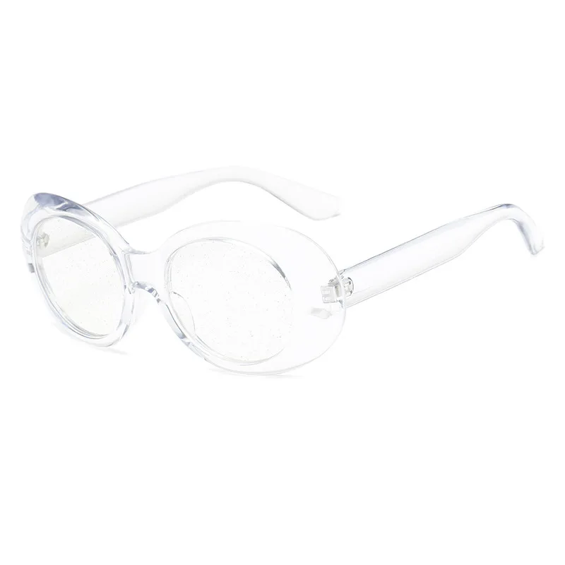 Oulylan Vintage Clout Goggles Sunglasses Men Women Retro Tint NIRVANA Kurt Cobain Sun Glasses Ladies Clear Small Oval Glasses - Lenses Color: C7