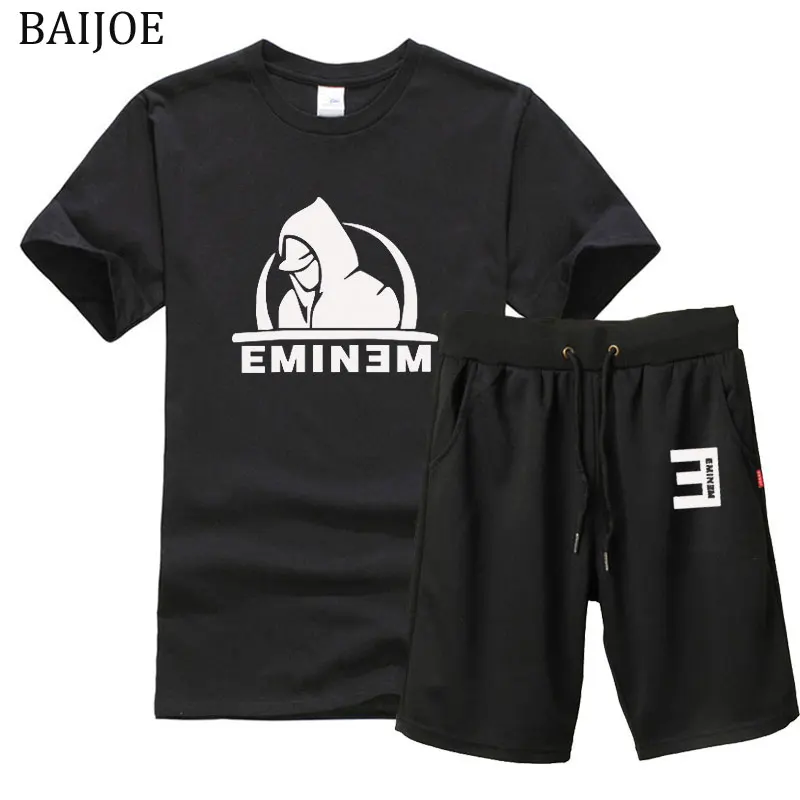 Новинка 2018 модная Мужская хлопковая футболка с короткими рукавами Eminem