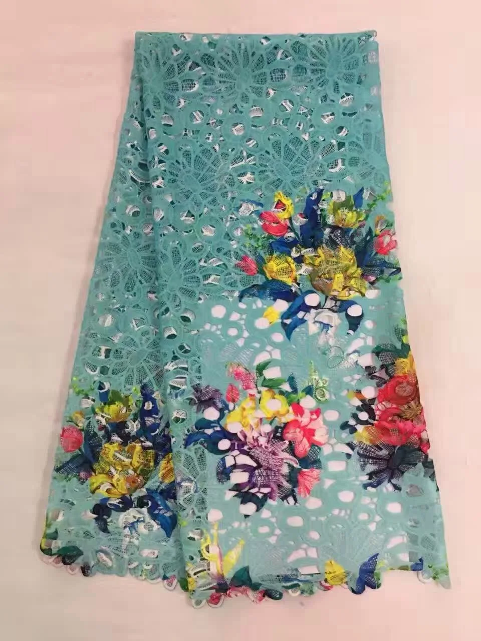 Latest Sequins African Lace Fabric 2018 Flowers Embroidery High Quality Nigerian For Royale Blue Wedding BLUE | Дом и сад
