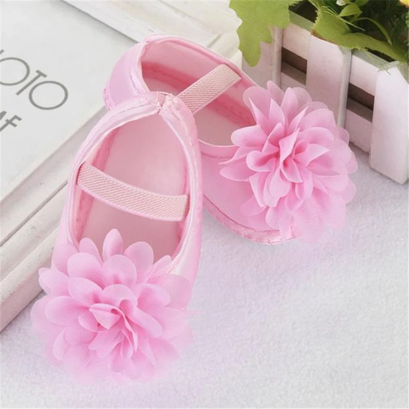 LONSANT First Walkers Fashion Toddler Baby Girl Shoes Chiffon Flower Elastic Band Newborn Walking Dropshipping Wholesale |