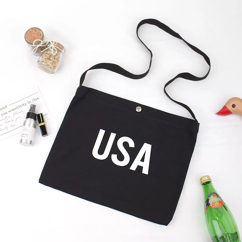 Хлопковая Сумка-тоут с надписью Usa уличный стиль тканевая сумка верхней ручкой 2019