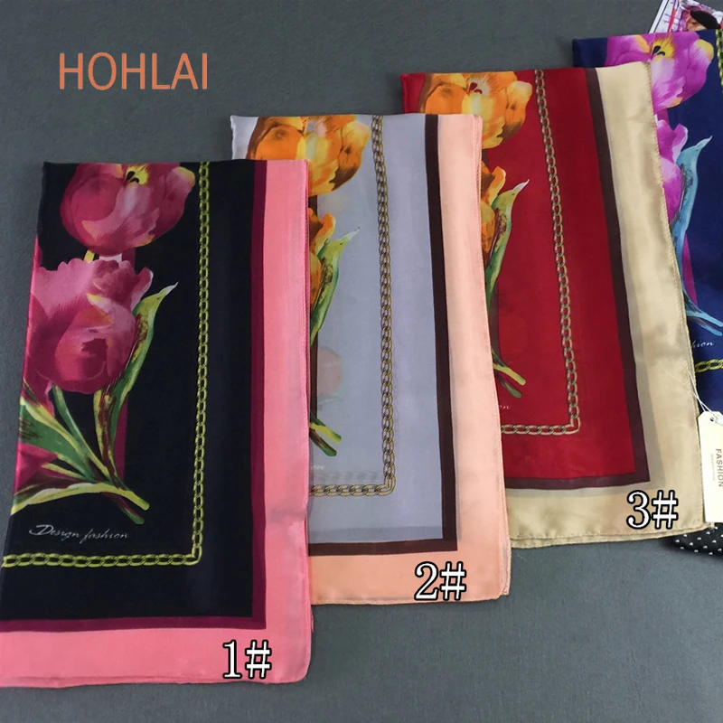 

2018 Hot Sale 100%Silk Scarf Women Soft Shawls Scarves 90*180 For Women Pattern Fashion Accessories Floral Bandana Hijab Foulard