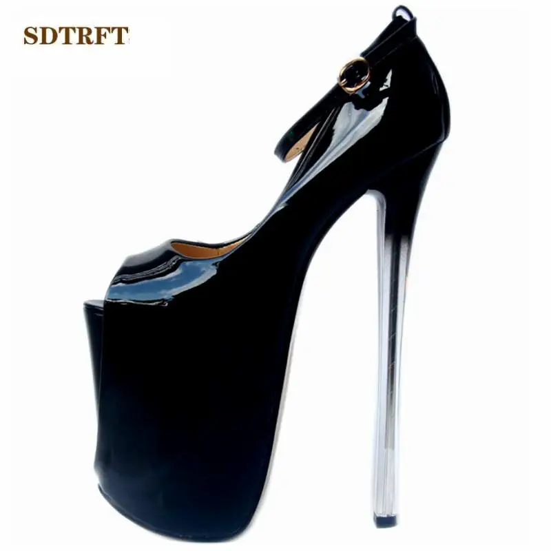 

SDTRFT Super High Pumps Nightclub Platform women shoes 19cm Thin heels zapatos mujer peep Toe feminino Crossdresser Stiletto