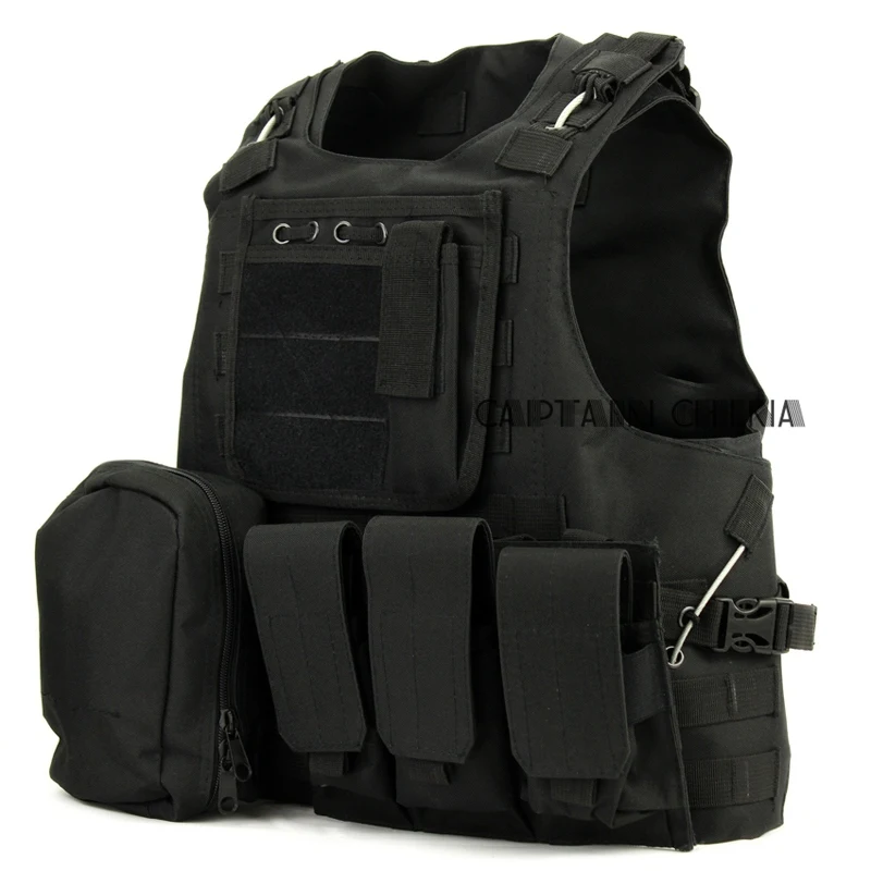 black Тактический жилет для силовых органов Molle Airsoft модульный CS полевой армейский жилет для фанатов для активного отдыха тренировочный жилет - Цвет: black