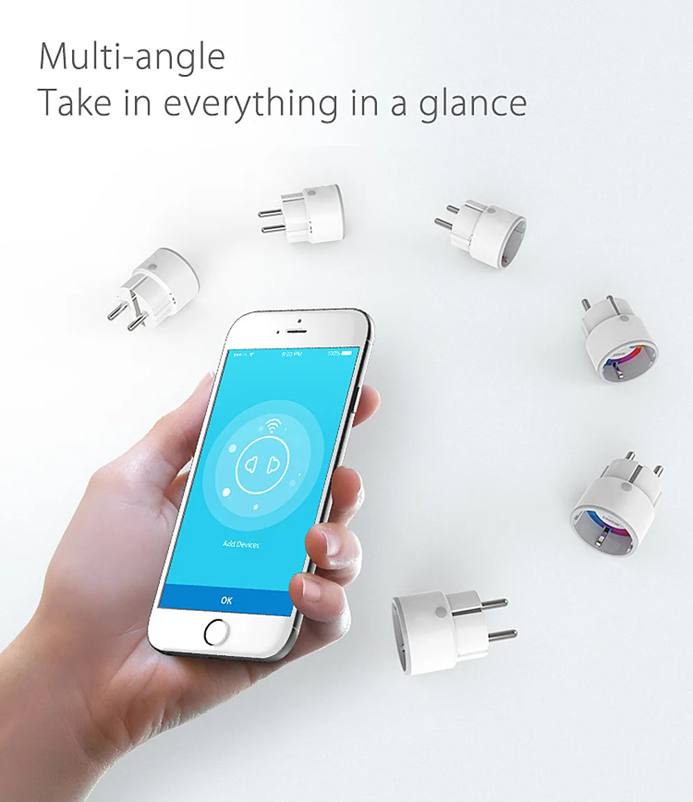 Умная Мини-розетка Tuya Smart life, Wi-Fi, штепсельная вилка европейского стандарта, 2000 Вт, 10 А, розетка с таймером, голосовое управление, работает с Alexa Google IFTTT