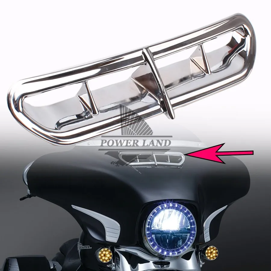 

Free Shipping Brand New Motorcycle Chrome Fairing Air Vent Duct Bezel For Harley Touring Electra Street Glide 2014-Later Moto