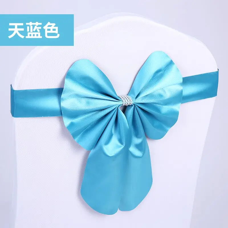 

EXPRESS FREE 100 Pcs/Lot wedding chair sash tie bow acrylic chair cover band elastic chair sashes for spandex cover chair CR-980