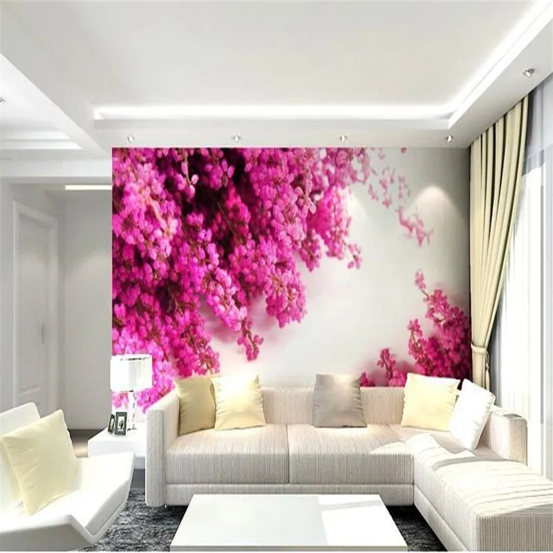 

beibehang 3d wallpaper large living room bedroom fresco covered seamless pink painted home decoration living room background
