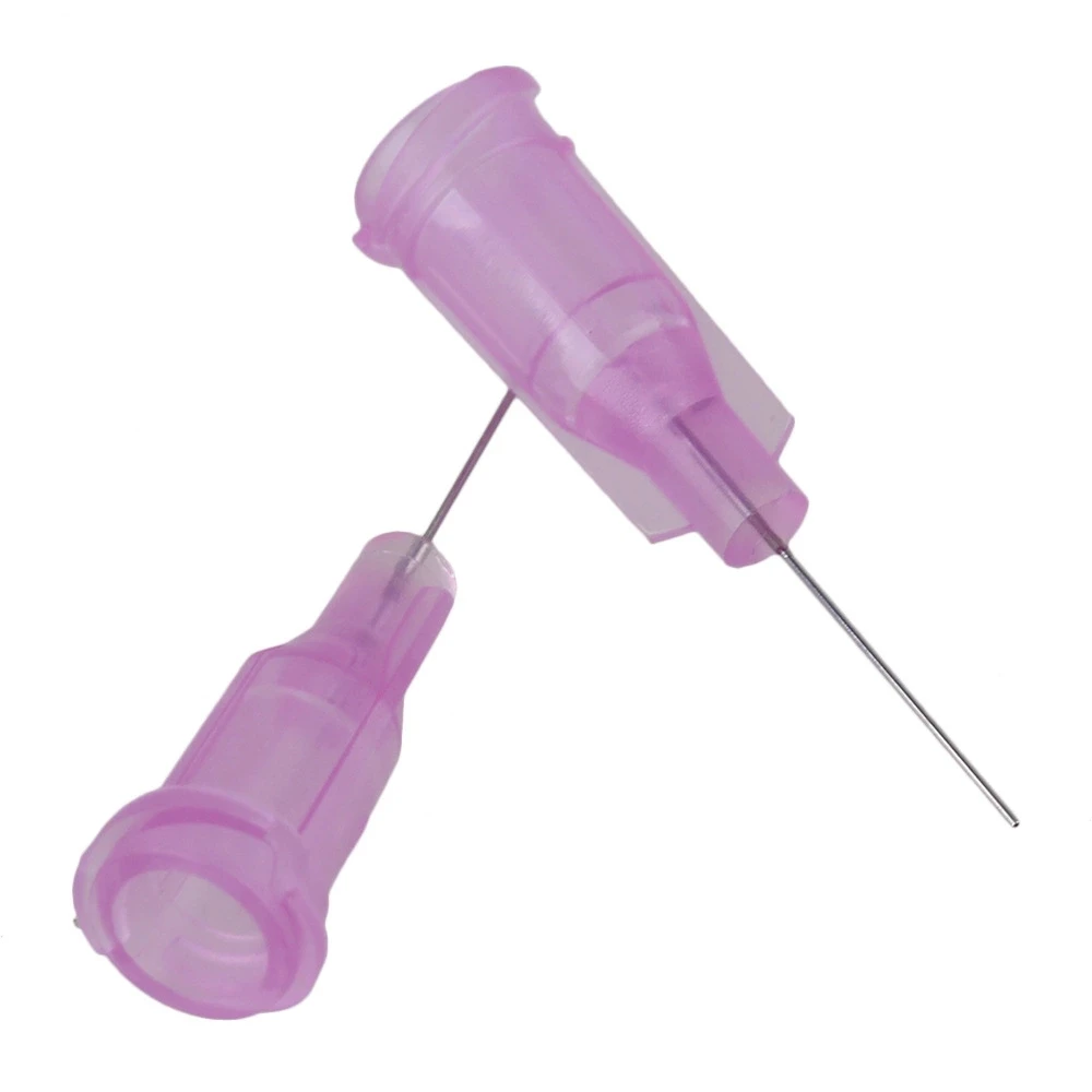 

100 x 30Ga 1/2 inch Dispensing Blunt Needles for Industrial Light Purple