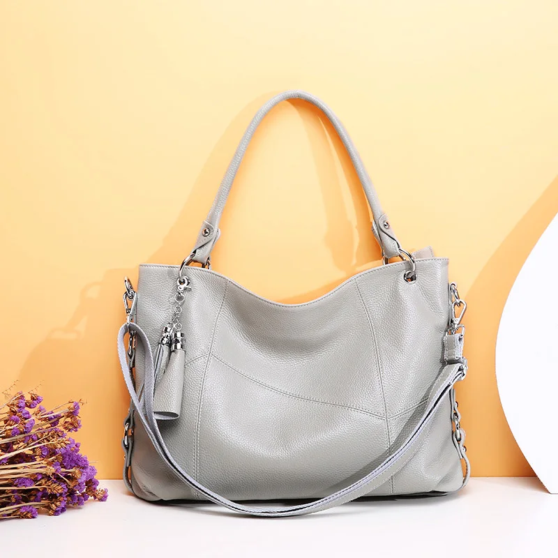 100% мягкая женская сумка из натуральной кожи Женская модная зимняя большая на