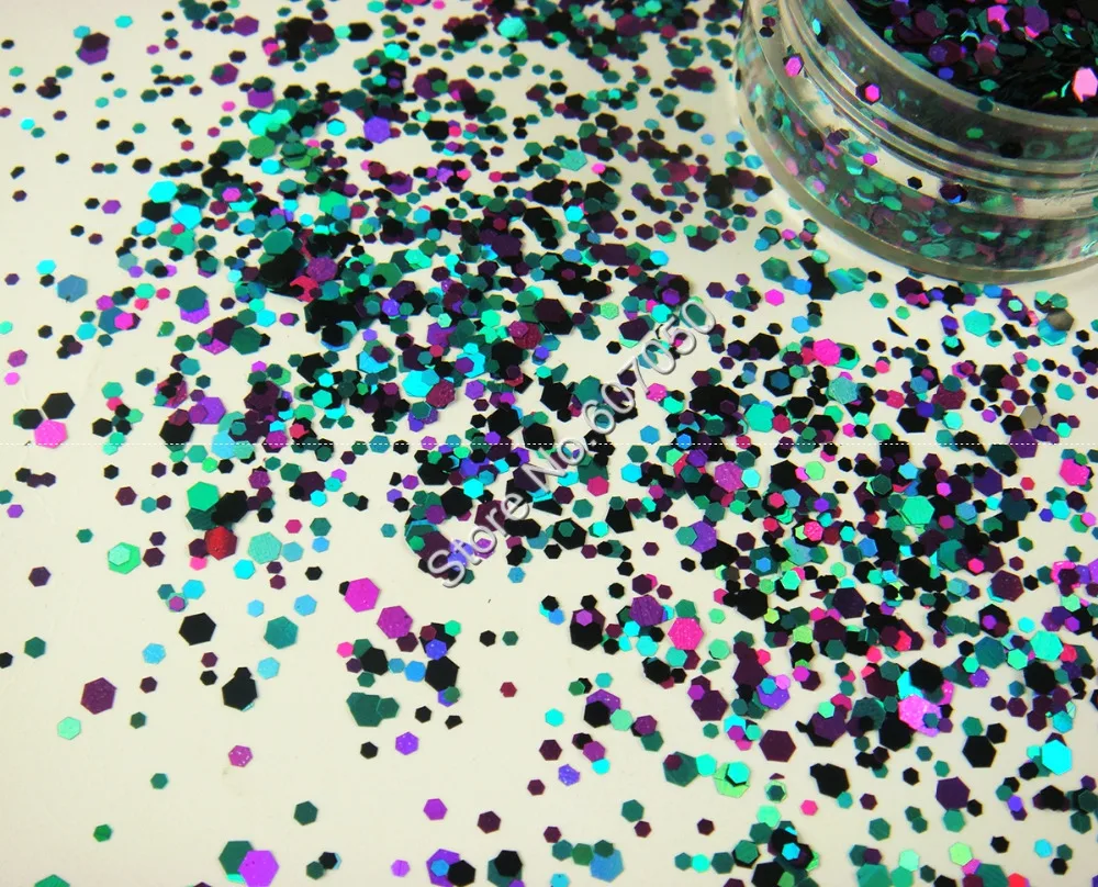 Смешанная блестящая пудра для ногтей акриловый гель макияжа блеск